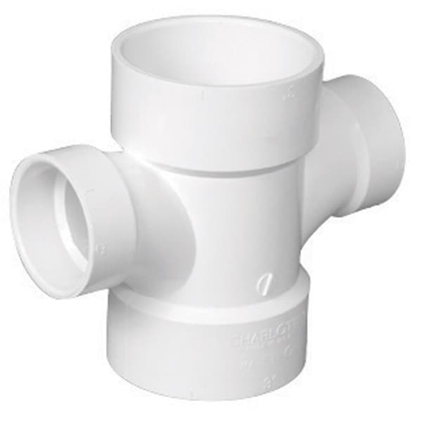 Charlotte Pipe And Foundry Charlotte Pipe Schedule 40 3 in. Hub X 3 in. D Hub PVC Sanitary Tee 1 pk PVC004291200 - main